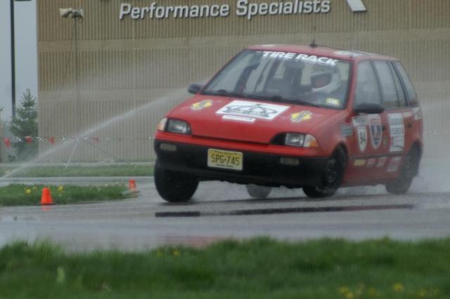 David finding out just how far the Hoopty will lean without falling over