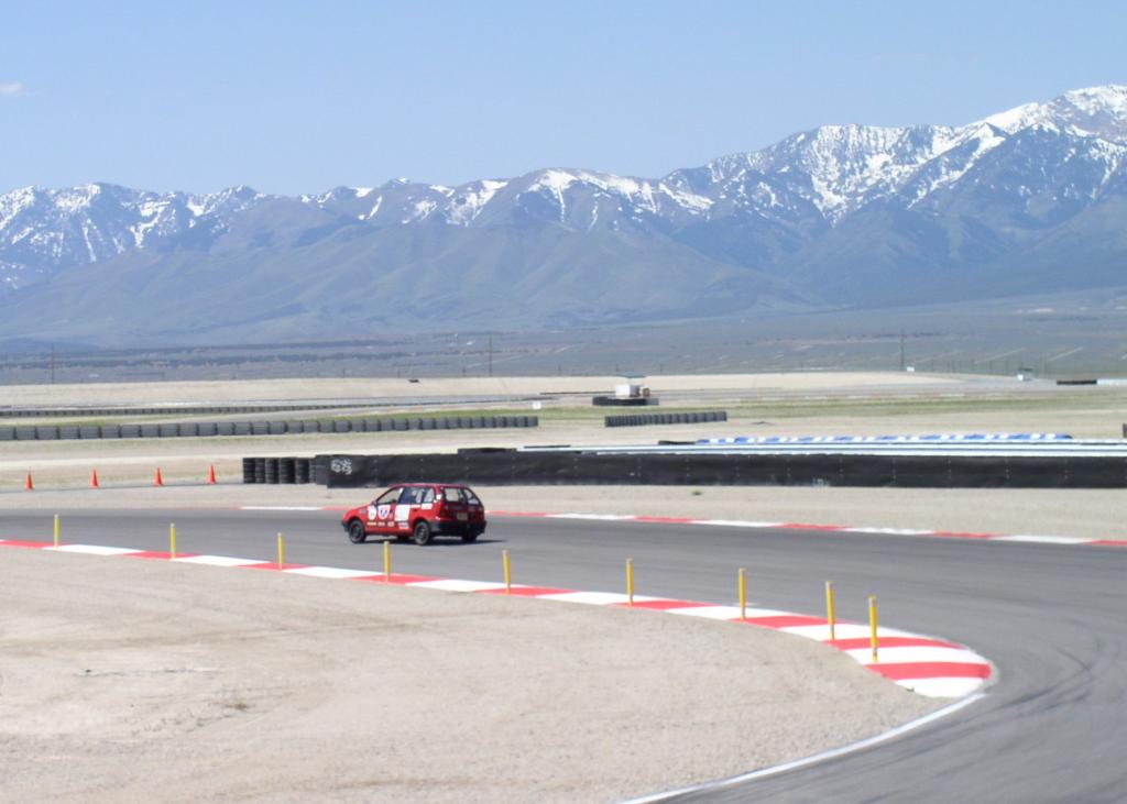 Wayne enjoys the view at Miller Motorsports Park after a good run