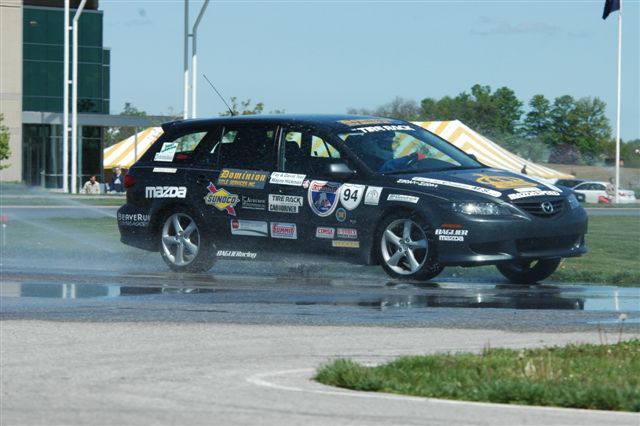 The LCMS Dominion Title Audubon Environmental Baglier Sunoco      Mazda was clean before it’s run on the wet skid pad.